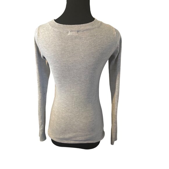 Maison Jules gray super soft pull over top with cool glasses size XS - Picture 2 of 7